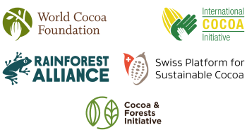 Logotipos de organizaciones aliadas en sostenibilidad de cacao